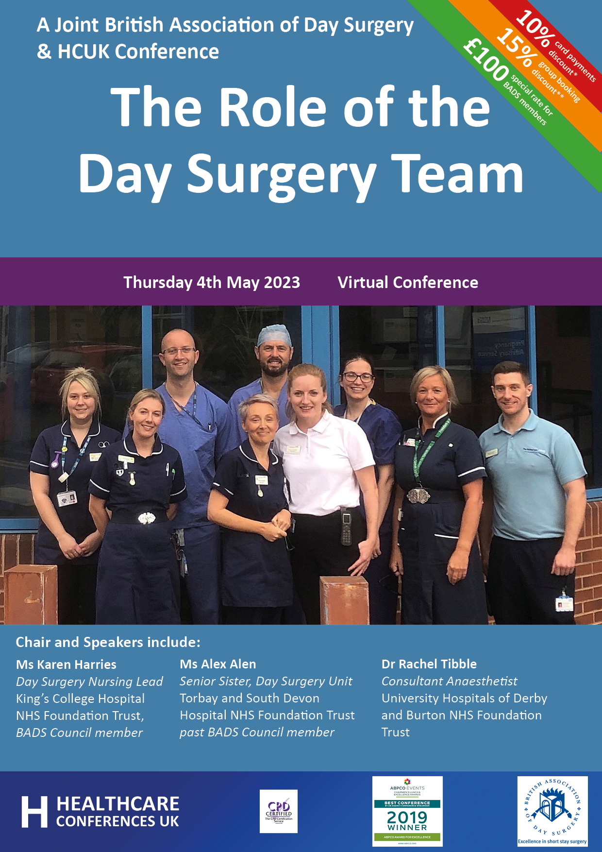 The Role of the Day Surgery Team - A Joint British Association of Day Surgery & HCUK Virtual Conference